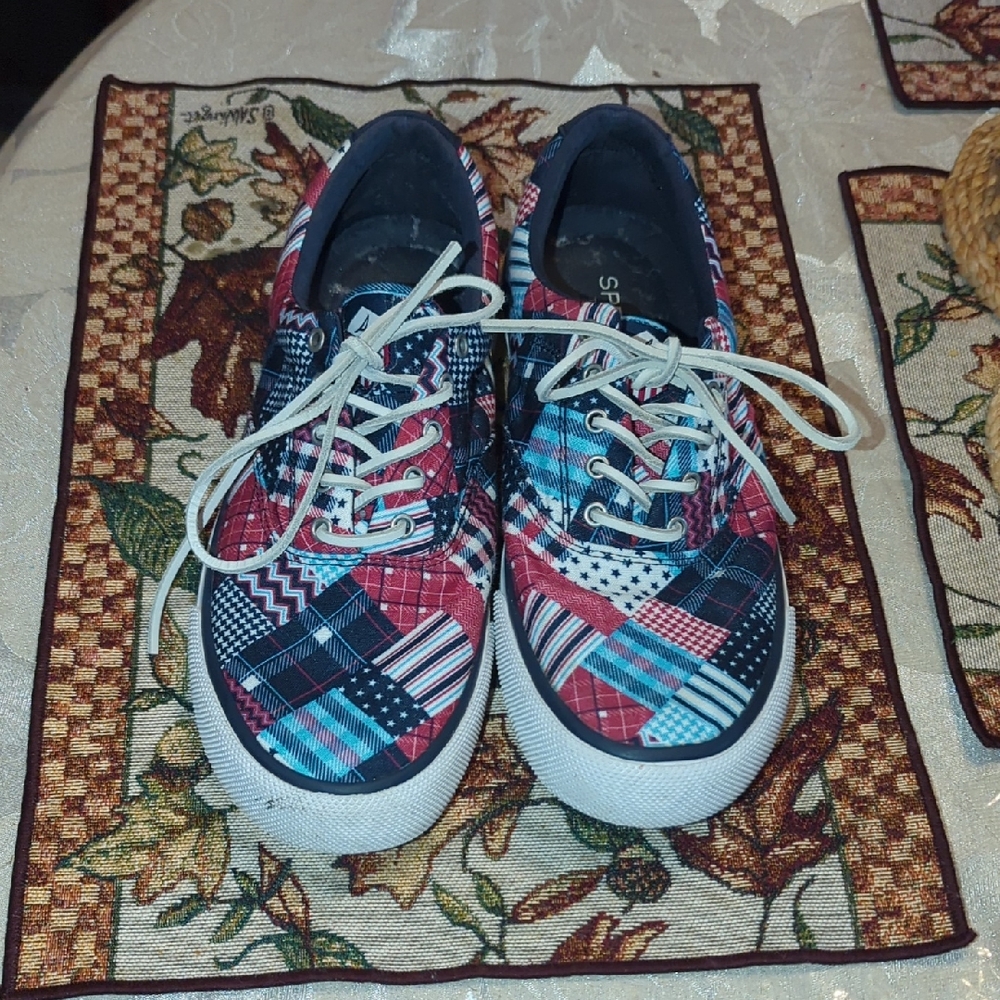 Sperry Men's Patchwork Sneakers - Red, Blue, Black